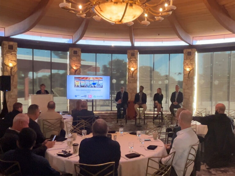 The Third Annual Tech Innovations Breakfast hosted by BCMI, EROAD, Giatec and CiDRA was held at the Las Vegas Convention Center on January 23, 2025. Photo courtesy of EROAD.